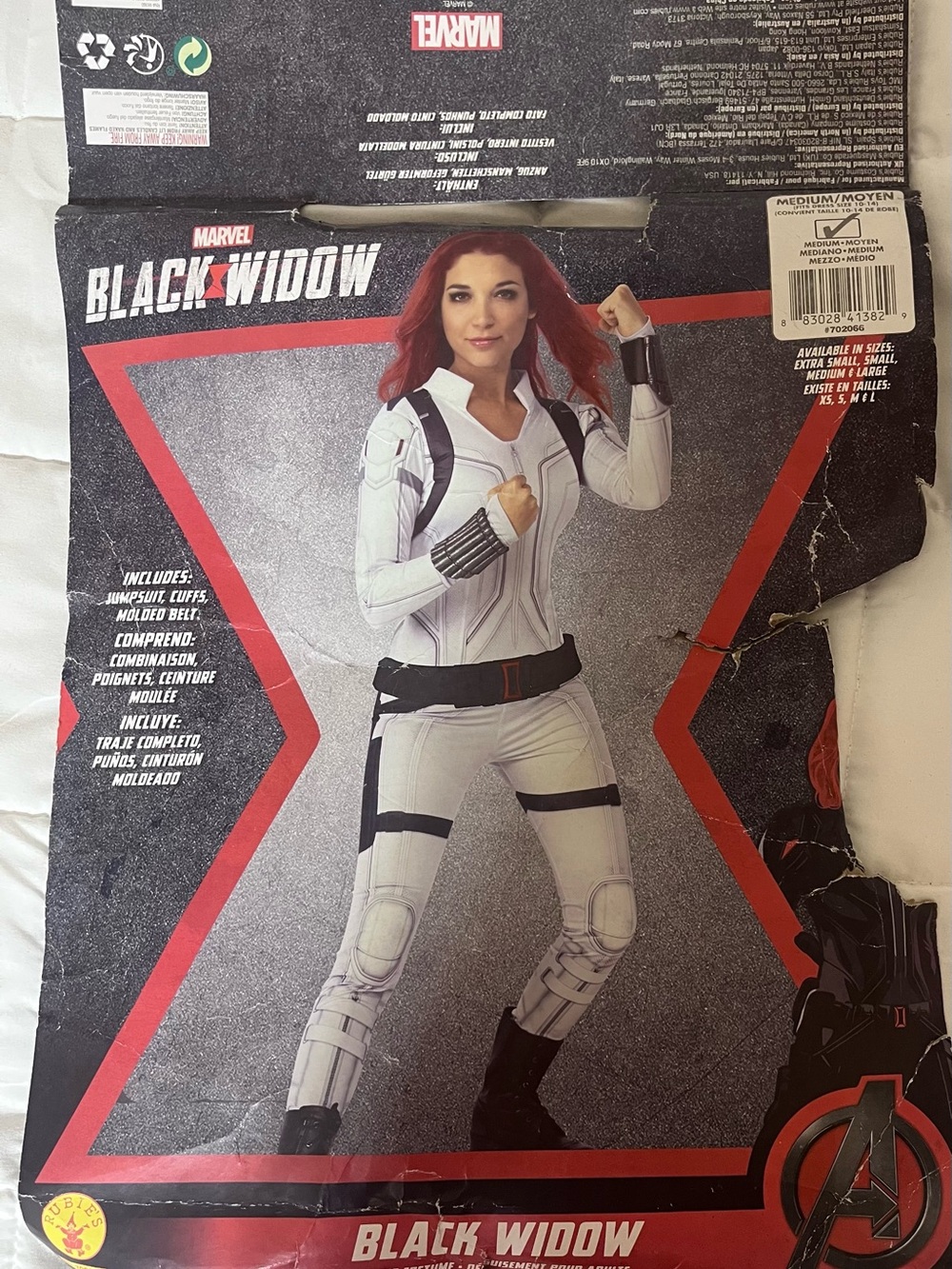 Marvel Black Widow White Suit Adult Costume - Size Medium